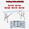 Foldable Table Honeycomb Structure Heavy Duty Portable Picnic Table Reinforced Steel Frame Space Saving Home Outdoor Use