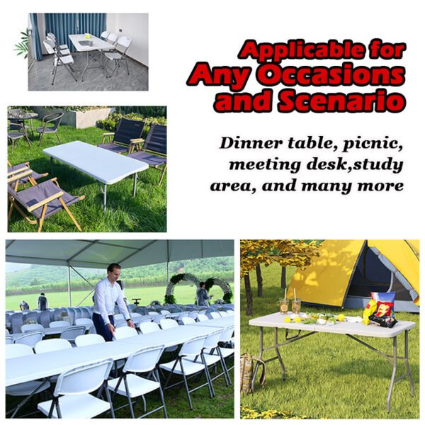 Foldable Table Honeycomb Structure Heavy Duty Portable Picnic Table Reinforced Steel Frame Space Saving Home Outdoor Use