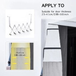 Expandable Wall Hook Rack Stainless Steel Folding Clothes Hanger