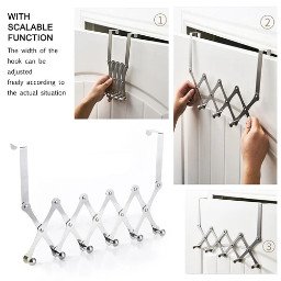 Expandable Wall Hook Rack Stainless Steel Folding Clothes Hanger