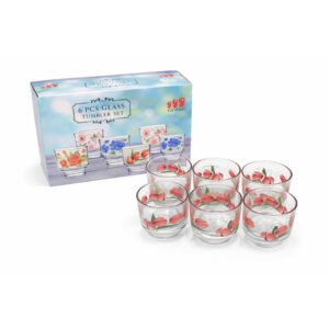 69f82c13ceab4_1777871892.jpg (1pcs) Top Point Glass Tumbler Cup W8809/BH6 Floral Design Durable Clear Drinking Glass