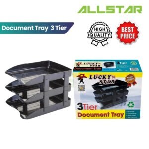 69f82c14a7587_1777871892.jpg 3-Tier Document Tray with Mirror Polish by Lucky Star Tingkat Paper Tray 3 Tier