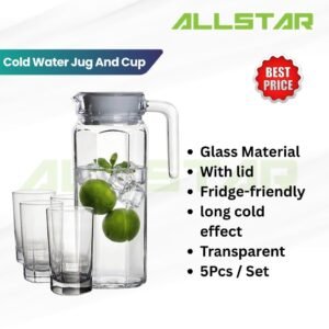 Cold Water Jug / Jug Set with 4 Cups Large Capacity Pitcher