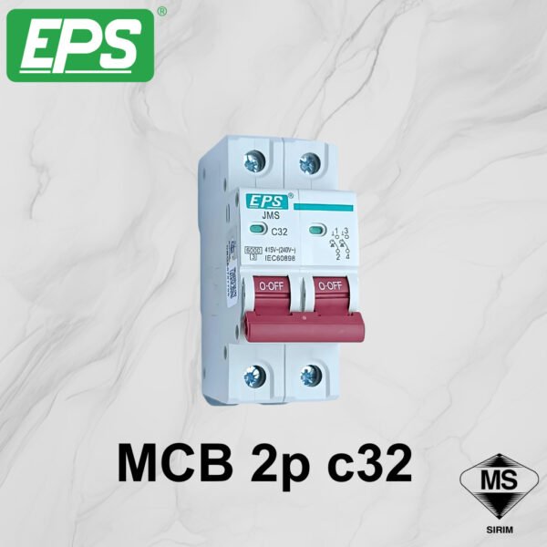 EPS 1 POLE MCB 10A/16A/20A/32A MINIATURE CIRCUIT BREAKERS (6KA) SIRIM APPROVE -NEW JMS SERIES MCB 1POLE