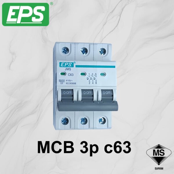 EPS 1 POLE MCB 10A/16A/20A/32A MINIATURE CIRCUIT BREAKERS (6KA) SIRIM APPROVE -NEW JMS SERIES MCB 1POLE