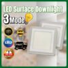 LED Surface Downlight 3 Modes Downlight 3 Colour 12W+4W | 18W+6W LED Colour Ceiling LightSquare Lampu Siling
