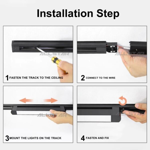 69f82c207f6d9_1777871904.jpg LED Linear Track Light Grille Light 24W 36W Aluminum Casing Lampu Siling Trek Ruang Tamu Spotlight Ceiling Light