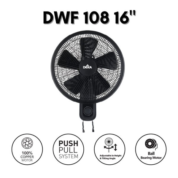 【READY STOCK】DEKA 16" WALL FAN DWF208R REMOTE CONTROL DWF108 PULL STRING CONTROL FAN Kipas Dinding Remote