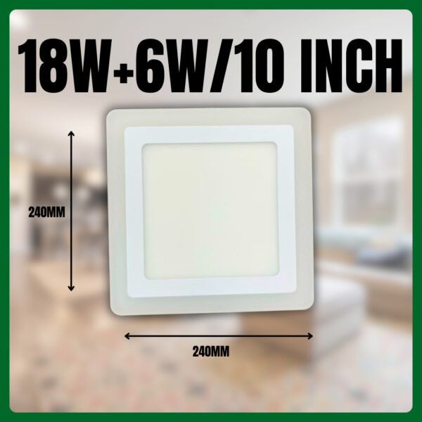 LED Surface Downlight 3 Modes Downlight 3 Colour 12W+4W | 18W+6W LED Colour Ceiling LightSquare Lampu Siling
