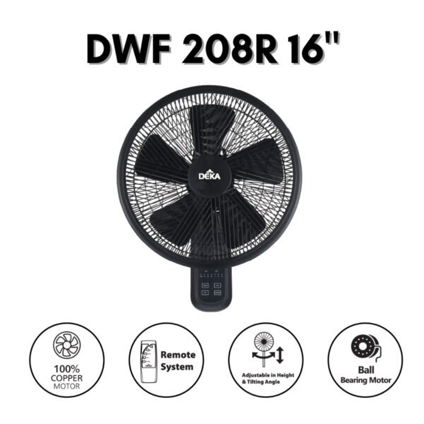 【READY STOCK】DEKA 16" WALL FAN DWF208R REMOTE CONTROL DWF108 PULL STRING CONTROL FAN Kipas Dinding Remote