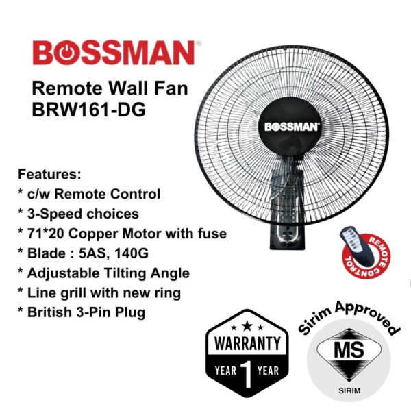 【READY STOCK】DEKA 16" WALL FAN DWF208R REMOTE CONTROL DWF108 PULL STRING CONTROL FAN Kipas Dinding Remote