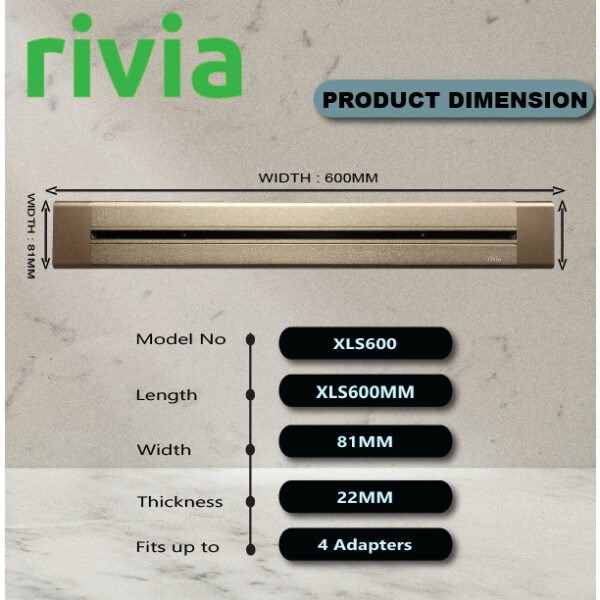 [SIRIM / SAFETY MARK]Rivia 400MM / 600MM / 800MM / 1000MM Power Track + 13A Adapter+USB FAST CHANGER