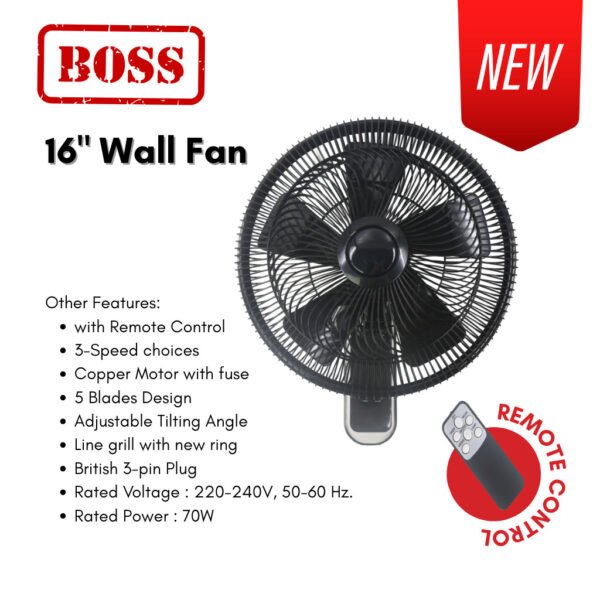 【READY STOCK】DEKA 16" WALL FAN DWF208R REMOTE CONTROL DWF108 PULL STRING CONTROL FAN Kipas Dinding Remote