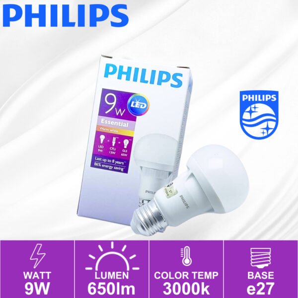 69f82c24ef1e3_1777871909.jpg PHILIPS 3W/7W/9W E27 ESSENTIAL GEN3 LED BULB