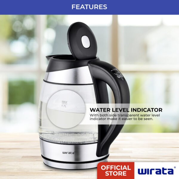 Wirata JK-255 Electric Glass Kettle 1.7L