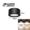 Surface Mount 20W/28W  6"/7" Black Frame Lampu LED Surface Downlight Lampu Siling Daylight Cool White