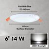 69f82c292540c_1777871913.jpg 【SIRIM】LED Recessed Downlight 12W 18W Down Light Siling Ceiling Round Square Room Lights Lighting Lampu Rumah White