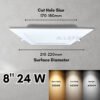 69f82c29d102d_1777871913.jpg 【SIRIM】LED Recessed Downlight 12W 18W Down Light Siling Ceiling Round Square Room Lights Lighting Lampu Rumah White