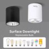 6 Inch 4 Inch E27 Flush Mount Surface Casing Downlight Ceiling Light with LED Rumah Black White