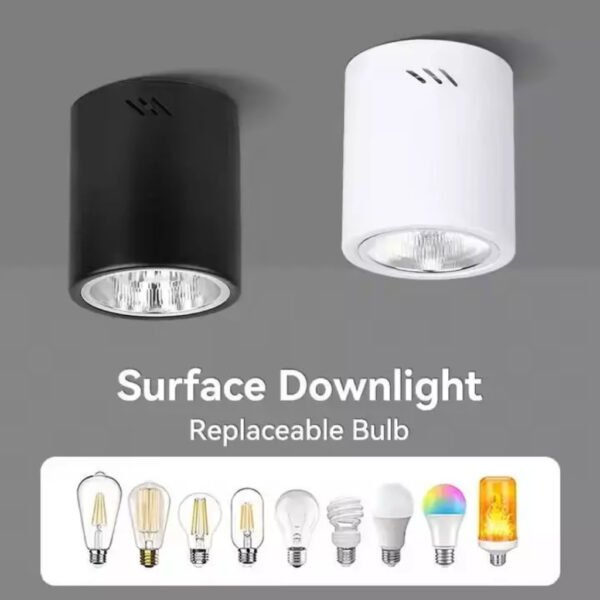 6 Inch 4 Inch E27 Flush Mount Surface Casing Downlight Ceiling Light with LED Rumah Black White