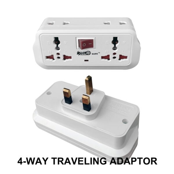 Universal 2 Pin To 3 Pin UK Plug 4way Malaysia Travel Converter Adapter