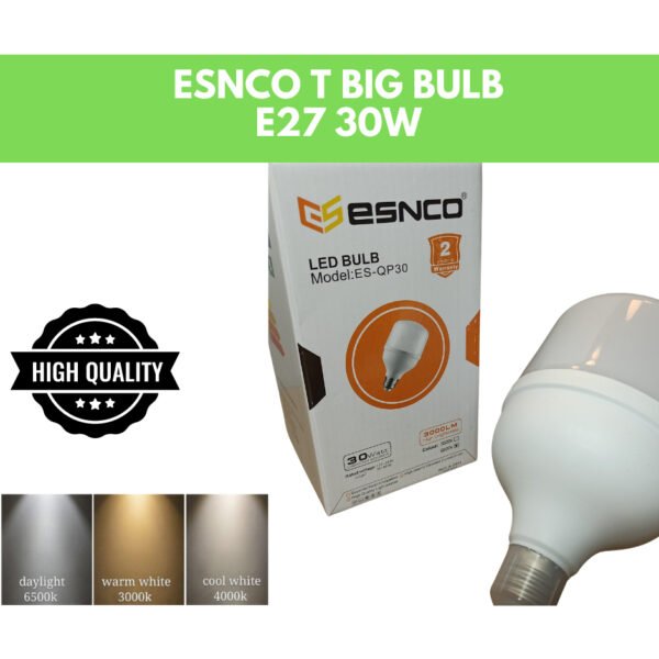 LED T Bulb E27 30WSuper Bright Globe Bulb Mentol Terang Ruang Tammy Bilik Outdoor Indoor Light