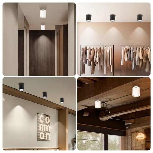 6 Inch 4 Inch E27 Flush Mount Surface Casing Downlight Ceiling Light with LED Rumah Black White