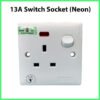 69f82c2dcdd07_1777871917.jpg 3A 3 Pin Switch Socket 13A Switches Wall Switch Wall Socket Soket Dinding 3 pin socket (13A Socket Neon)