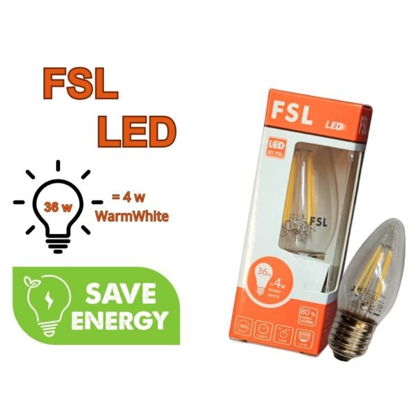 69f82c2ebe4d3_1777871918.jpg E27 FSL C35 LED Filament Candle Bulb (Warm White)