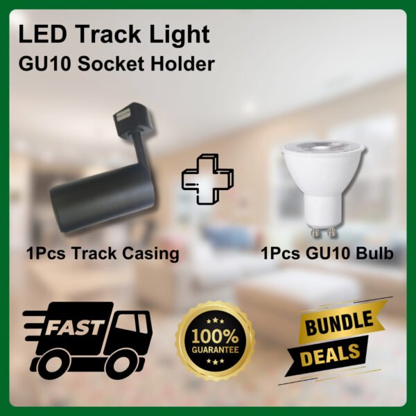 LED Track Light Lampu Spotlight Track Lamp Ceiling Light Replaceable GU10 bulb Lighting