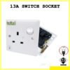 DESIGNER 13A SWITCH SOCKET CHINT New7G 13A 250V 1 Gang 3 Pin Switch Socket with Indicator Light (DS-8019)