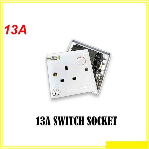 DESIGNER 13A SWITCH SOCKET CHINT New7G 13A 250V 1 Gang 3 Pin Switch Socket with Indicator Light (DS-8019)