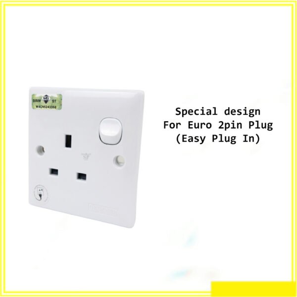 DESIGNER 13A SWITCH SOCKET CHINT New7G 13A 250V 1 Gang 3 Pin Switch Socket with Indicator Light (DS-8019)