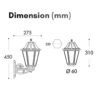 Fumagalli Bisso Anna E27 Outdoor Wall Lantern Black White Garden Pendant Light
