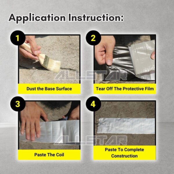 BOSSMAN Butyl Waterproof Tape Aluminum Foil Anti-leakage Self-adhesive Gam Bumbung Gam Tampal Bocor