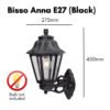 Fumagalli Bisso Anna E27 Outdoor Wall Lantern Black White Garden Pendant Light