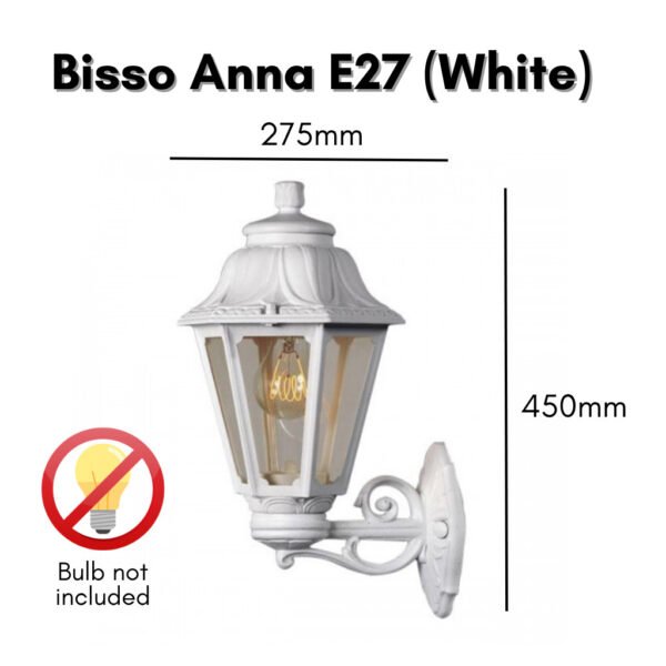Fumagalli Bisso Anna E27 Outdoor Wall Lantern Black White Garden Pendant Light