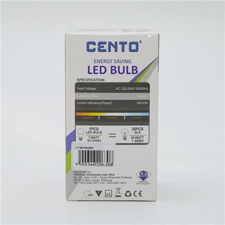 LED LAMPU BULB A60 CENTO LED BULB 7W E27 WW