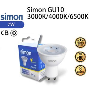 Simon 7W GU10 LED Bulb, 3000k/ 4000k/ 6500k, Spot light bulb, Mentol Spot light, Europe Brand More then 100 Year
