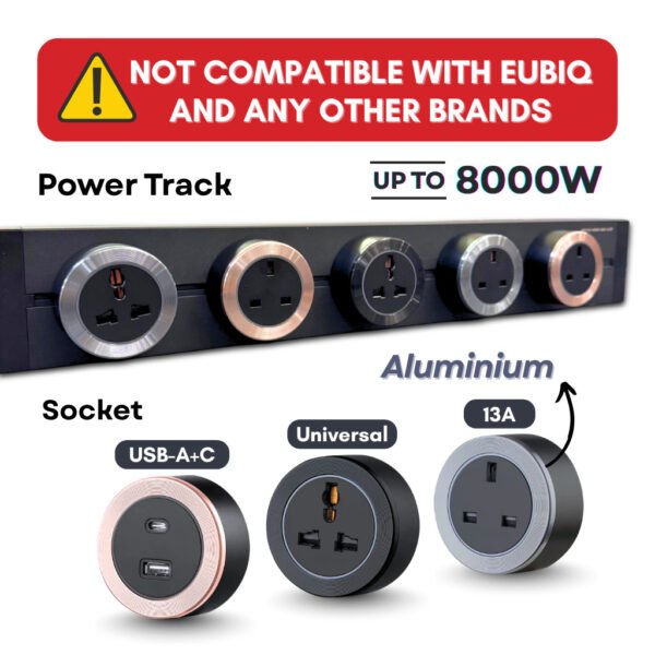 【SIRIM】Surface Power Track Socket Adapter 13A Socket Universal Socket USB Type C Plug Heavy Duty