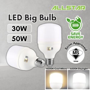 LED Big Bulb Spot Bulb 30W / 50W Daylight Cool White E27 / ES Big Light Bulb Pasar Malam Light