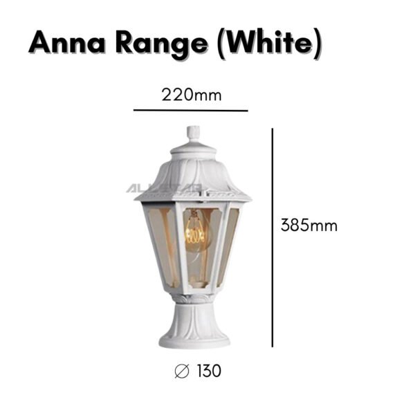 Fumagalli Gate Light Anna Pillar Top anti-Rust/Anti-Corrosion Hanging Outdoor Light Garden Light