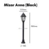 Fumagalli Gate Light Anna Pillar Top anti-Rust/Anti-Corrosion Hanging Outdoor Light Garden Light