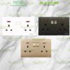 [SIRIM] Zenso Grande Socket and Wall Switch Slim Modern Switches Design 13A 15A 20A/45A Door Bell [White/Black/Gold]