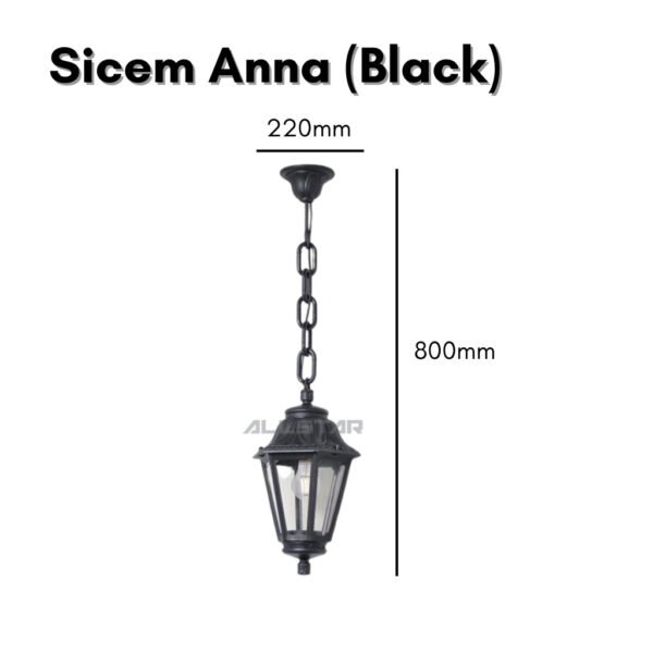 Fumagalli Gate Light Anna Pillar Top anti-Rust/Anti-Corrosion Hanging Outdoor Light Garden Light