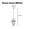 Fumagalli Gate Light Anna Pillar Top anti-Rust/Anti-Corrosion Hanging Outdoor Light Garden Light