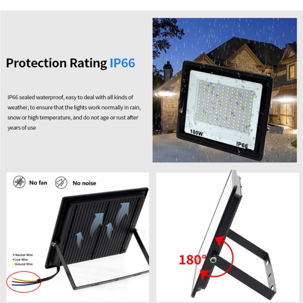 220V LED Flood Light 50W 100W 150W 200W 300W Floodlight IP65 Waterproof Outdoor LED Spotlight Street Light Wall Lamp