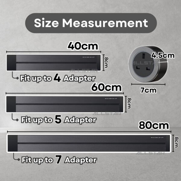 【SIRIM】Surface Power Track 32A Power Line 8000W Power Rail & Socket Adapter 13A Universal Socket USB Heavy Duty