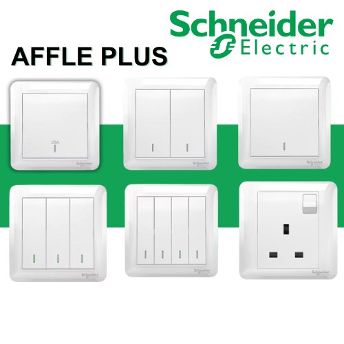 Schneider Affle Plus Series White Switches & Sockets / 13A Switch Socket / Door Bell Switch with SIRIM [Ready Stock]