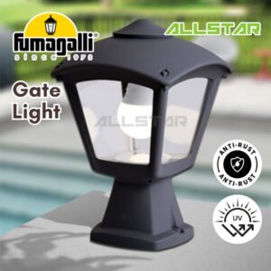 Fumagalli Disma Roby Modern Pillar Gate Light Medium Size Outdoor Light Resin Garden Light IP55 | Lampu Pagar